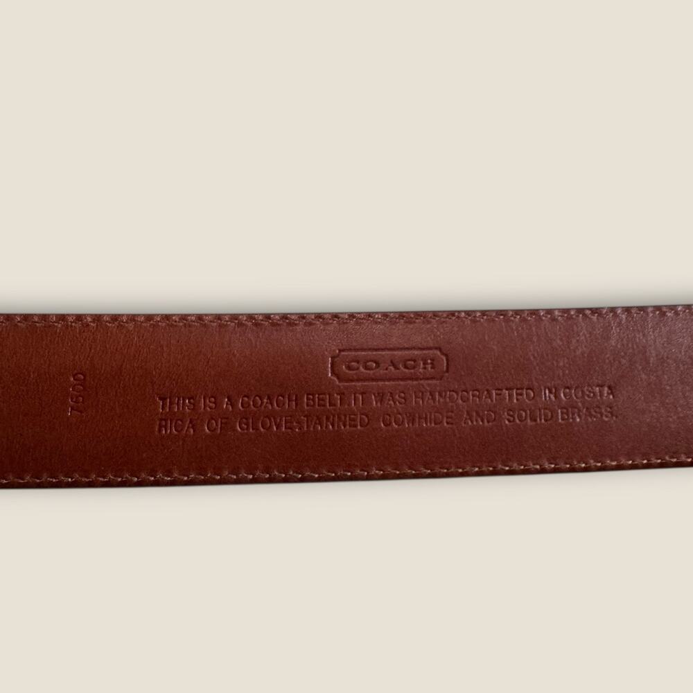 Coach 7600 Men's Size 42 Classic Black Leather Dress Belt Solid Brass Buckle USA - Picture 3 of 11